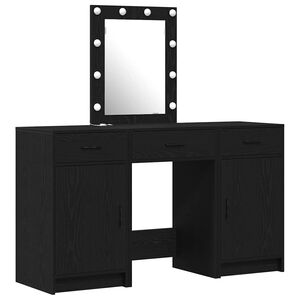 vidaXL Dressing Table with Door Black 50 x 41 x 135 cm Engineered Wood