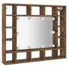vidaXL Mirror Cabinet with LED Smoked Oak 91x15x76.5 cm
