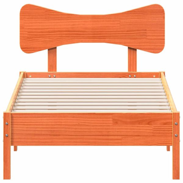 vidaXL Bed Frame without Mattress Wax Brown 90x200 cm Solid Wood Pine