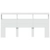 vidaXL Headboard Cabinet with LED White 200x17x102 cm