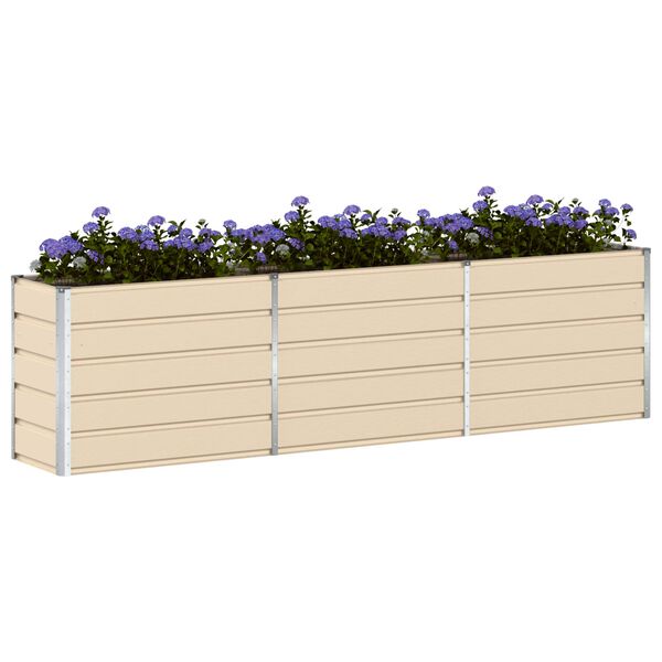 vidaXL Planter Ivory 290 x 90 x 77 cm Galvanised Steel