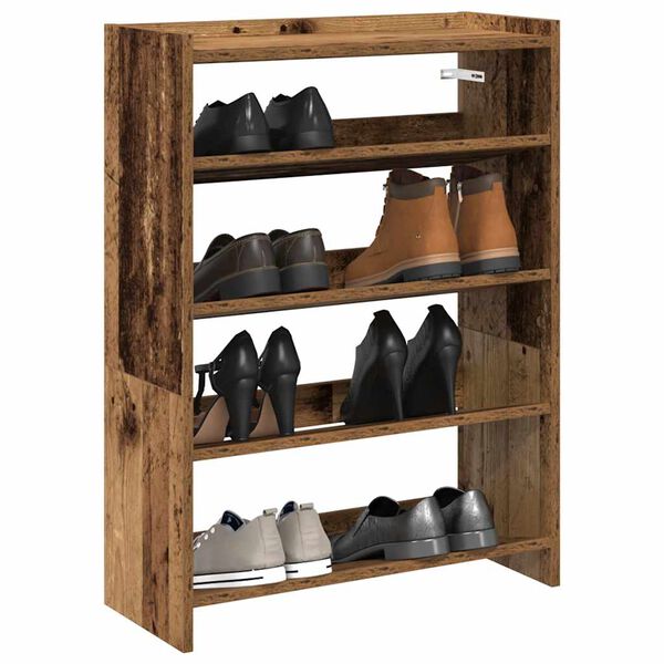 vidaXL Shoe Rack Old Wood 60x25x81 cm Engineered Wood
