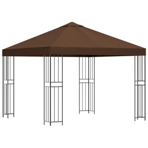 vidaXL Gazebo 3 x 3 m Brown Polyester and Steel 190 gsm