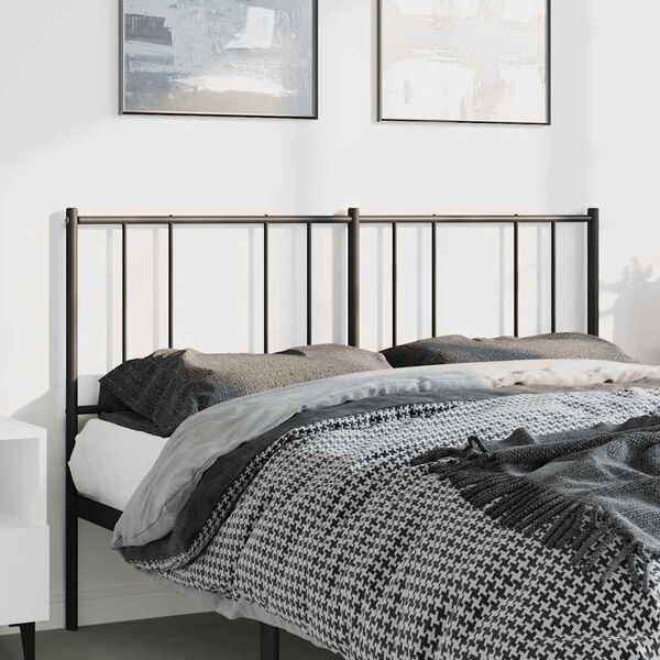 vidaXL Metal Replace Headboard Black 150 cm