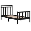 vidaXL Bed Frame without Mattress Black 75x190 cm Small Single Solid Wood