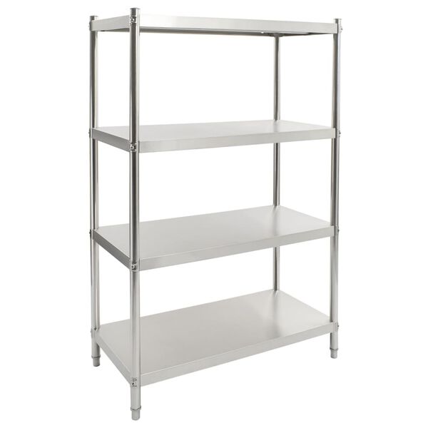 vidaXL 4-Tier Kitchen Shelf 100x50x155 cm Stainless Steel