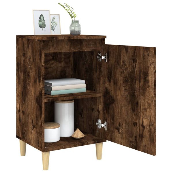 vidaXL Bedside Cabinet Smoked Oak 40x35x70 cm Engineered Wood