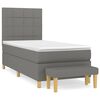vidaXL Box Spring Bed with Mattress Dark Grey 90x190 cm Fabric