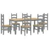 vidaXL 7 Piece Dining Set PANAMA Grey Solid Wood Pine