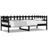 vidaXL Day Bed without Mattress Black 80x200 cm Solid Wood Pine