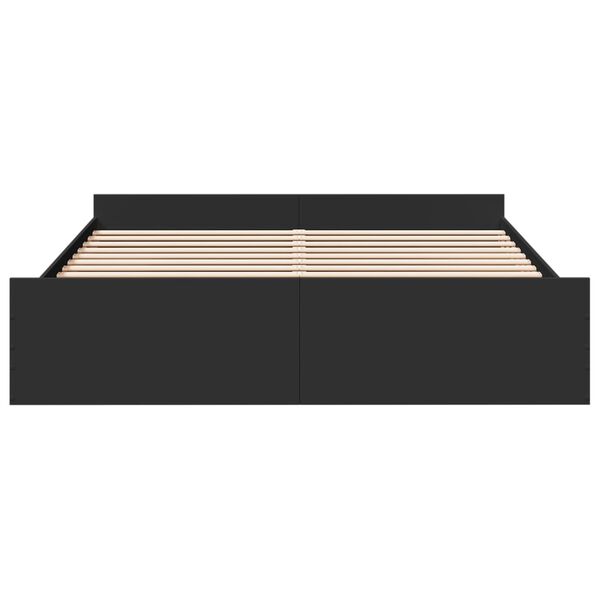 vidaXL Bed Frame with Drawers without Mattress Black 200x200 cm