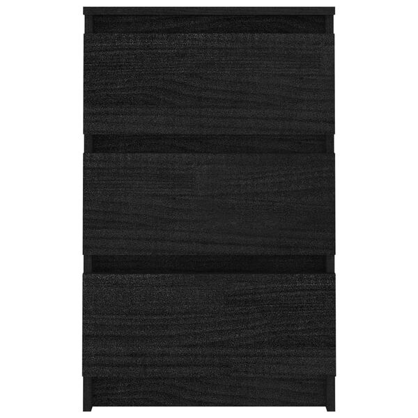 vidaXL Bedside Cabinets 2 pcs Black 40x29.5x64 cm Solid Pine Wood
