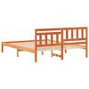 vidaXL Bed Frame with Headboard Wax Brown 150 x 200 cm Solid Pine Wood