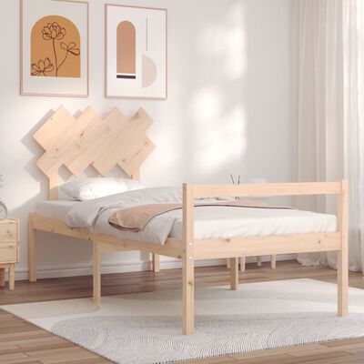 vidaXL Bed Frame with Headboard 90x200 cm Solid Wood