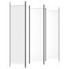 vidaXL 5-Panel Room Divider White 250x200 cm Fabric