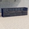 vidaXL Garden 4-Seater Pallet Sofa Dark Grey Solid Pinewood