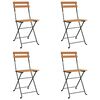 vidaXL Folding Chairs 4 pcs Solid Wood Teak and Steel