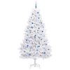 vidaXL Artificial Hinged Christmas Tree White 240 cm PVC and Steel