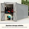 vidaXL Wall-mounted Garden Shed Grey 118x382x178 cm Galvanised Steel