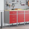 vidaXL Work Cabinet with Drawer 2 pcs Red and Grey 75 x 45 x 85 cm
