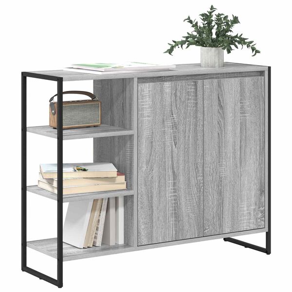vidaXL Side Cabinet Grey Sonoma 96.5 x 30 x 75 cm Engineered Wood