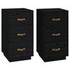 vidaXL Bedside Cabinets 2 pcs Black 40x40x75 cm Solid Wood Pine