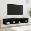 vidaXL TV Cabinets with LED Lights 2 pcs Black 80x30x30 cm