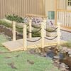 vidaXL Garden Bridge with Chain Railings 150x67x56cm Solid Wood Spruce