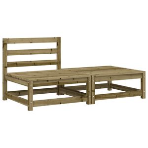 vidaXL Garden Sofa Armless with Footstool Impregnated Wood Pine