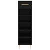 vidaXL Shoe Cabinet Black 30x35x105 cm Engineered Wood