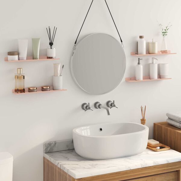 vidaXL Floating Shelf Wall-mounted 4 pcs Pink 40 x 8.5 x 2.5 cm Steel