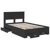 vidaXL Bed Frame with Headboard Black 120 x 200 cm Engineered Wood