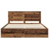 vidaXL Bed Frame with Headboard Old Wood 200 x 200 cm Solid Pine Wood