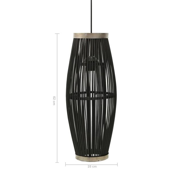 vidaXL Pendant Lamp Black Willow 40 W 25x62 cm Oval E27