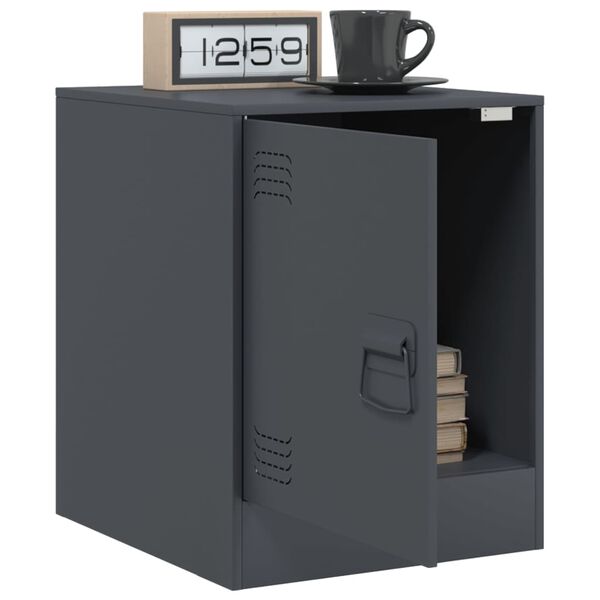 vidaXL Bedside Cabinets 2 pcs Anthracite 34.5x39x44 cm Steel