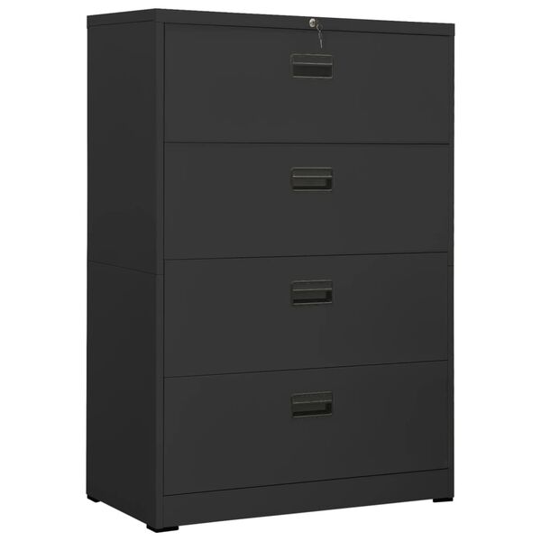vidaXL Filing Cabinet Anthracite 90x46x134 cm Steel