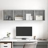 vidaXL Wall-mounted TV Cabinet Concrete Grey 37x37x142.5 cm Engineered Wood