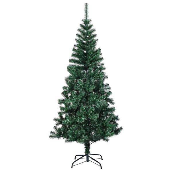 vidaXL Artificial Pre-lit Christmas Tree Green 150 cm PVC and Metal
