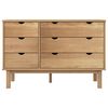 vidaXL Drawer Cabinet OTTA 111x43x73.5cm Solid Wood Pine