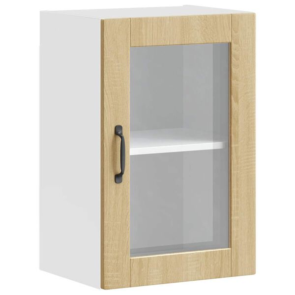 vidaXL Kitchen Wall Cabinet with Glass Door&nbsp;Porto Sonoma Oak