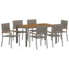 vidaXL Garden Dining Set 7 pcs Grey Poly Rattan