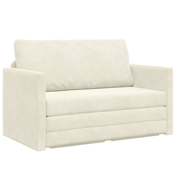 vidaXL Sofa Bed Cream 124 x 204 x 61 cm Velvet