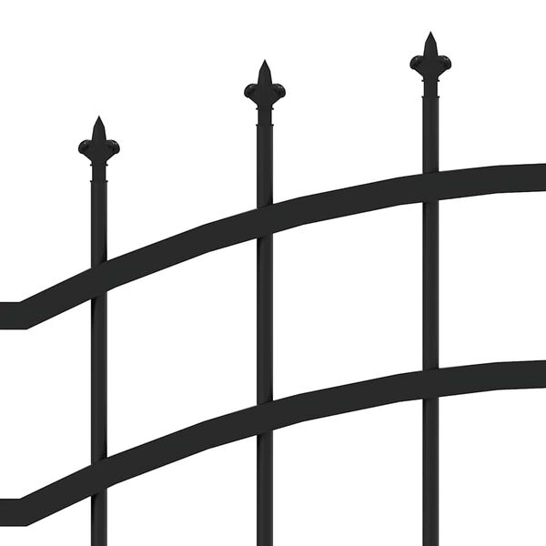 vidaXL Garden Fence Woerden with Spear Top Black 240x100 cm Steel