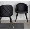 Venture Home Dining Chairs 2 pcs Velvet Leather-look Black and Brass