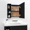 vidaXL Mirror Cabinet with LED Black 70x16.5x60 cm