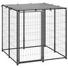vidaXL Dog Kennel Black 110x110x110 cm Steel