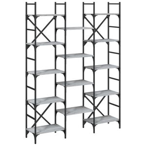 vidaXL Bookshelf Grey Sonoma 127.5x28.5x172.5 cm Engineered Wood