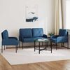 vidaXL Sofa Sets with Cushion 3 pcs Blue 115 x 56 x 80 cm Plywood