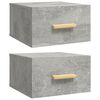 vidaXL Wall-mounted Bedside Cabinets 2 pcs Concrete Grey 35x35x20 cm