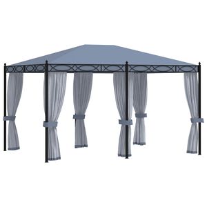 vidaXL Gazebo with Mesh Screens 3x4 m Anthracite Steel